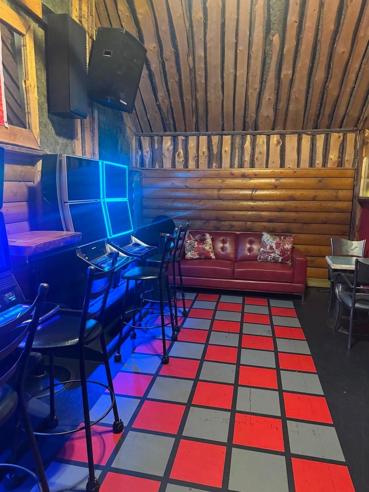 J-Bar-T Roadhouse lounge and arcade area